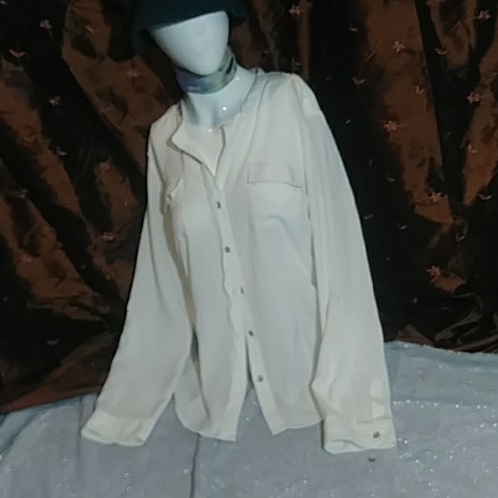 Calvin klein cream colored blouse size M